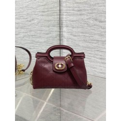 Borse Firmate Replica a mano Dior Jolie Top Handle Mini Chain bordeaux