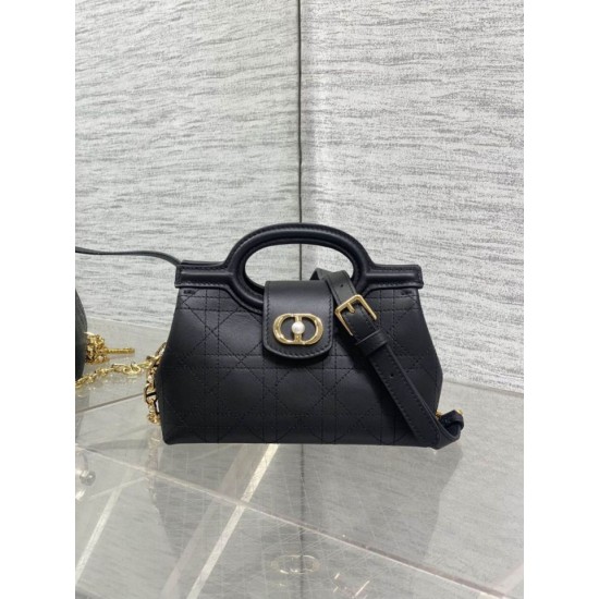 Borsa a mano Dior Jolie Top Handle Mini Chain nera
