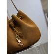 Borsa a mano piccola Hobo PARIS VII YSL Saint Laurent pelle scamosciata giallo