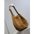 Borsa a mano piccola Hobo PARIS VII YSL Saint Laurent pelle scamosciata giallo
