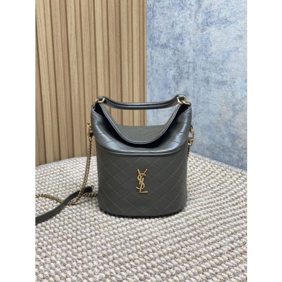 Borse Imitazioni a secchiello mini Gaby YSL Saint Laurent Verde muschio