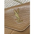 Borsa a tracolla classica Calypso Mini YSL Saint Laurent con catena Marrone