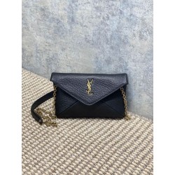 Bora Pari all'originale replica a tracolla classica Calypso Mini YSL Saint Laurent con catena Nero