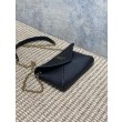 Bora Pari all'originale replica a tracolla classica Calypso Mini YSL Saint Laurent con catena Nero