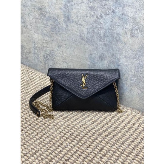 Bora Pari all'originale replica a tracolla classica Calypso Mini YSL Saint Laurent con catena Nero