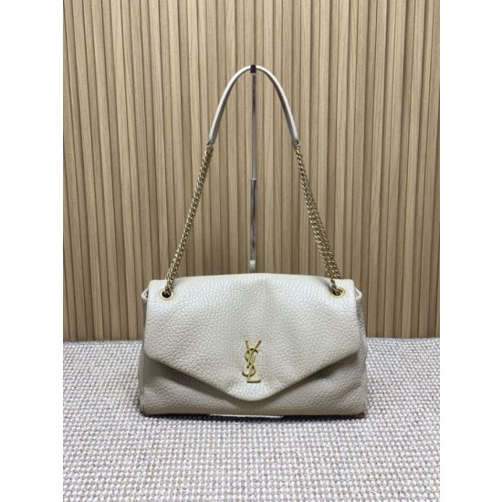 Borsa a tracolla grande YSL Saint Laurent Calypso beige