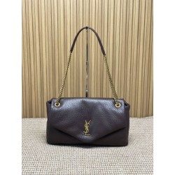 Borsa a tracolla grande YSL Saint Laurent Calypso Caffè