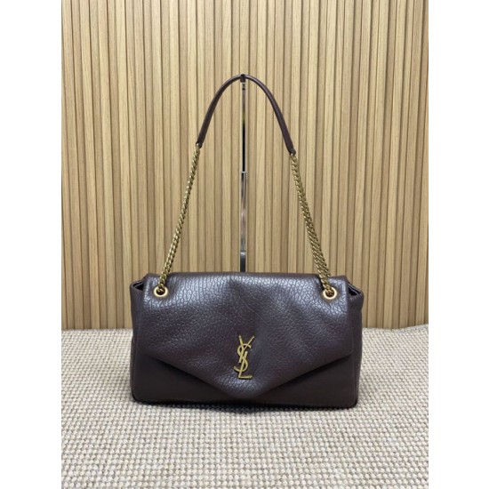 Borsa a tracolla grande YSL Saint Laurent Calypso Caffè