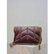 Bora Pari all'originale replica a tracolla piccola Loulou puffer YSL Saint Laurentnappa Maroon