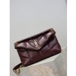 Bora Pari all'originale replica a tracolla piccola Loulou puffer YSL Saint Laurentnappa Maroon