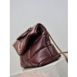 Bora Pari all'originale replica a tracolla piccola Loulou puffer YSL Saint Laurentnappa Maroon