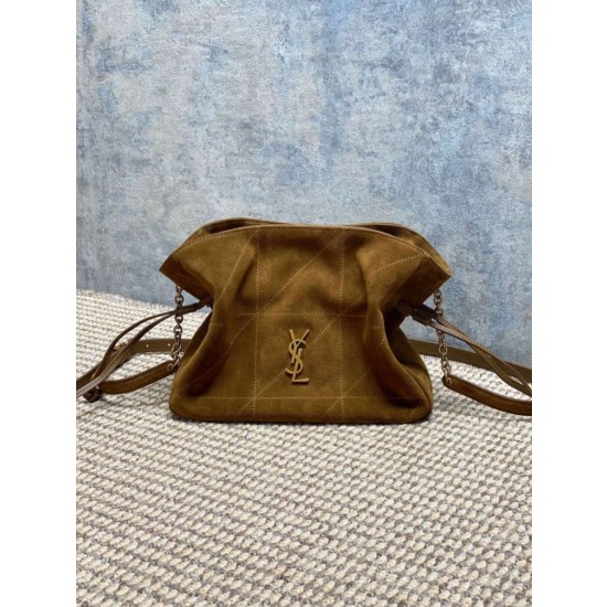 Borsa a tracolla YSL Saint Laurent Jamie pelle scamosciata Caramello