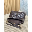 Borse Replica a tracolla YSL Saint Laurent media Loulou Puffer Caffè