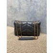 Borsa a tracolla YSL Saint Laurent Mini Loulou Puffer Grigio urbano