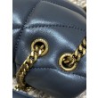 Borsa a tracolla YSL Saint Laurent Mini Loulou Puffer Grigio urbano