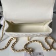 Borse Replica Chanel Flap 25K AS5813 AS5814 Manico con diamanti smerigliati Bianco