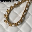 Borse Replica Chanel Flap 25K AS5813 AS5814 Manico con diamanti smerigliati Bianco