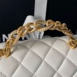 Borse Replica Chanel Flap 25K AS5813 AS5814 Manico con diamanti smerigliati Bianco