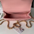 Borsa Chanel Flap 25K AS5813 AS5814 Manico con diamanti smerigliati Rosa