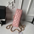 Borsa Chanel Flap 25K AS5813 AS5814 Manico con diamanti smerigliati Rosa