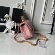 Borsa Chanel Flap 25K AS5813 AS5814 Manico con diamanti smerigliati Rosa