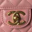 Borsa Chanel Flap 25K AS5813 AS5814 Manico con diamanti smerigliati Rosa