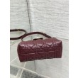 Borsa Dior Jolie Top Handle Mini Cannage Chain bordeaux