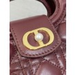 Borsa Dior Jolie Top Handle Mini Cannage Chain bordeaux
