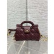 Borsa Dior Jolie Top Handle Mini Cannage Chain bordeaux