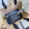 Borsa Replica 1:1 Dior Toujours Media Macrocannage Azzurro/Nero