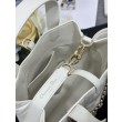 Borsa Dior Toujours Vertical Tote piccola con portafortuna bianco