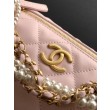Borsa hobo Chanel piccola Pearls AS5898 pelle di vitello Rosa
