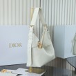 Borse Replica Alta Qualità hobo Dior Voyage piccola/media piatta Macrocannage Bianco