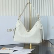 Borse Replica Alta Qualità hobo Dior Voyage piccola/media piatta Macrocannage Bianco