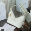 Borse Replica Alta Qualità hobo Dior Voyage piccola/media piatta Macrocannage Bianco