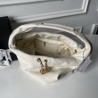 Borsa Replica 1:1 hobo grande Chanel con finiture metallo dorato AS5967 Bianco