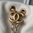 Borsa Replica 1:1 hobo grande Chanel con finiture metallo dorato AS5967 Bianco