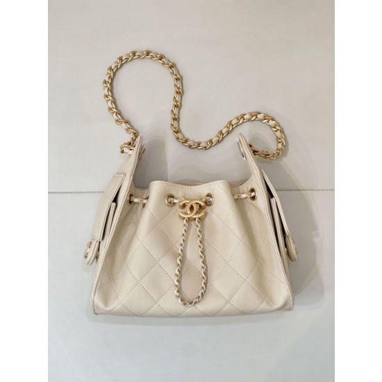 Borsa hobo piccola Chanel 25 AS5631 Albicocca