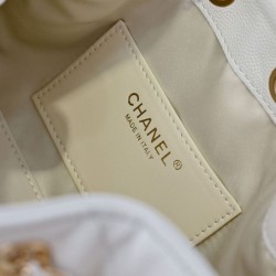 Borsa hobo piccola Chanel 25 AS5631 Bianco