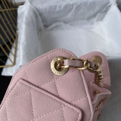 Borsa hobo piccola Chanel 25 AS5631 scamosciata Rosa