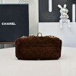 Replica Perfetta hobo piccola Chanel 25 AS5631 scamosciata Rosso scuro