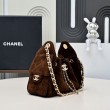 Replica Perfetta hobo piccola Chanel 25 AS5631 scamosciata Rosso scuro