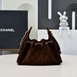 Replica Perfetta hobo piccola Chanel 25 AS5631 scamosciata Rosso scuro