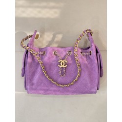 Qualità superiore replica hobo piccola Chanel 25 AS5631 scamosciata viola