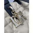 Borsa Tote Dior Toujours piccola/media/grande in pelle di vitello macrocannage beige cipria