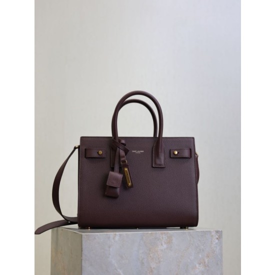 Borsa tote Sac De Jour piccola/media/grande YSL Saint Laurent Borgogna