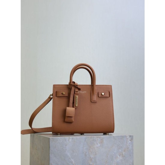 Borsa tote Sac De Jour piccola/media/grande YSL Saint Laurent Marrone
