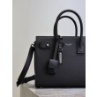 Borsa tote Sac De Jour piccola/media/grande YSL Saint Laurent nera hardware argento