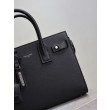 Borsa tote Sac De Jour piccola/media/grande YSL Saint Laurent nera hardware argento
