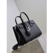 Borsa tote Sac De Jour piccola/media/grande YSL Saint Laurent nera hardware argento
